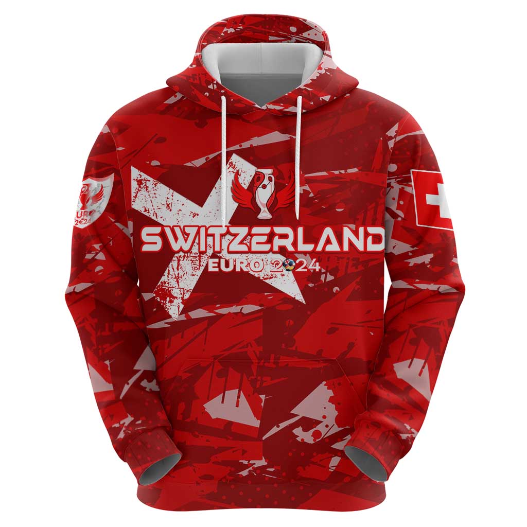 Personalized Switzerland Football 2024 Hoodie Trophy Wing Style DT02