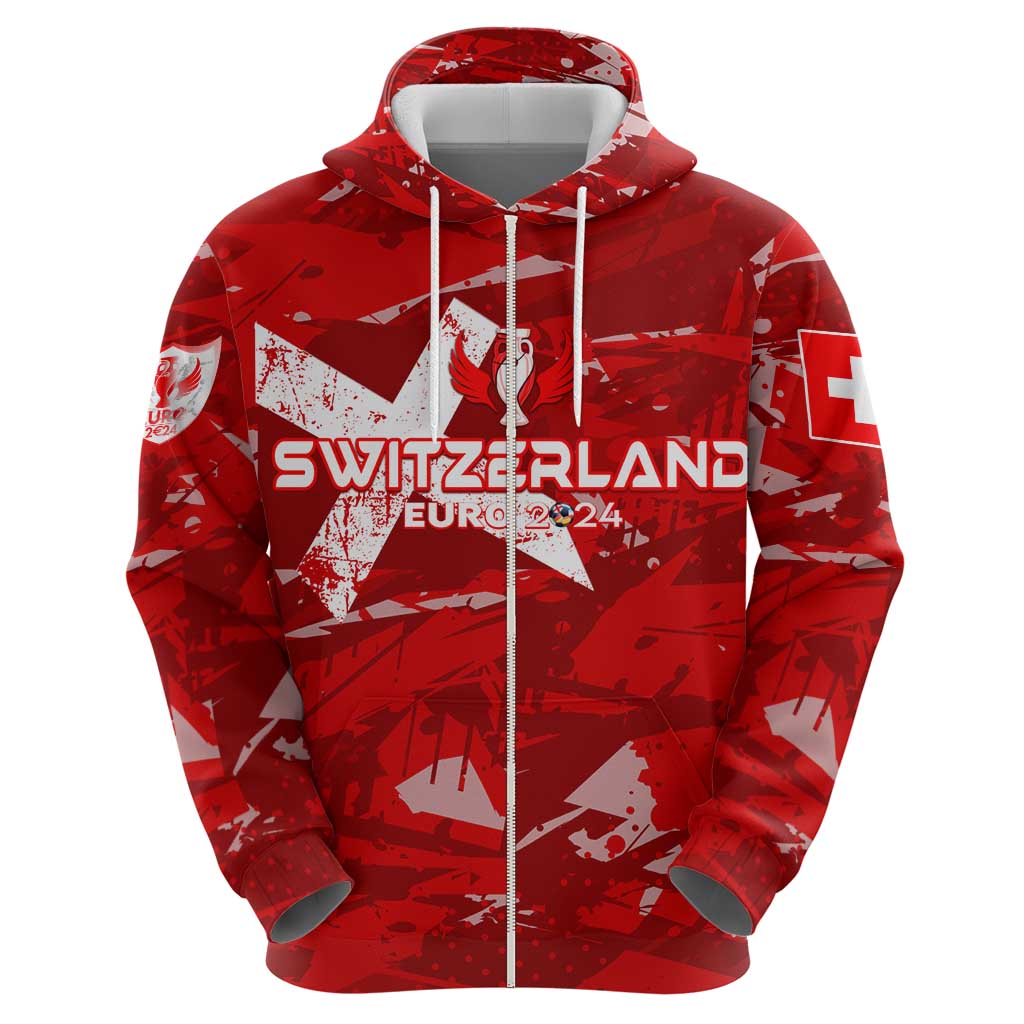 Personalized Switzerland Football 2024 Hoodie Trophy Wing Style DT02