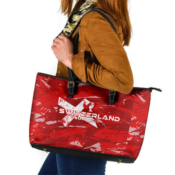 Switzerland Football 2024 Leather Tote Bag Trophy Wing Style DT02