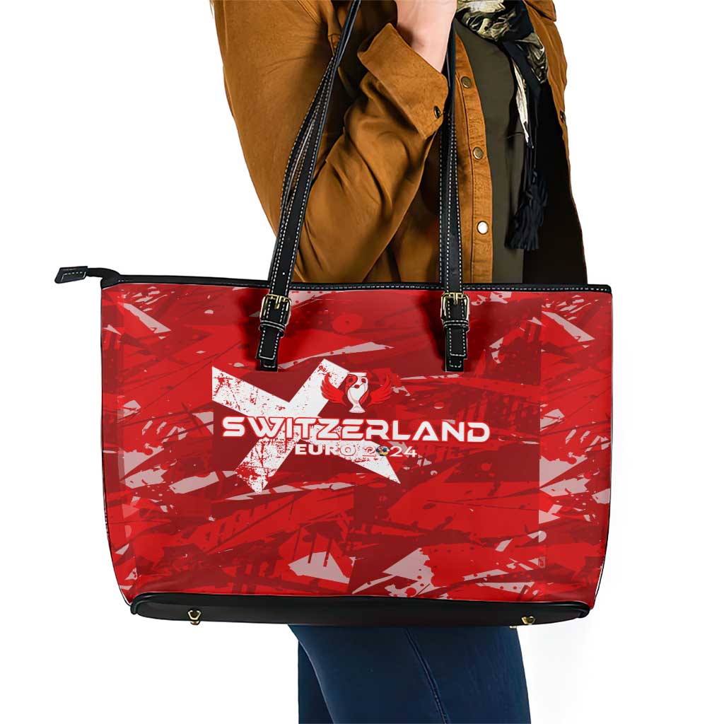 Switzerland Football 2024 Leather Tote Bag Trophy Wing Style DT02