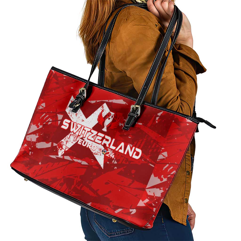 Switzerland Football 2024 Leather Tote Bag Trophy Wing Style DT02