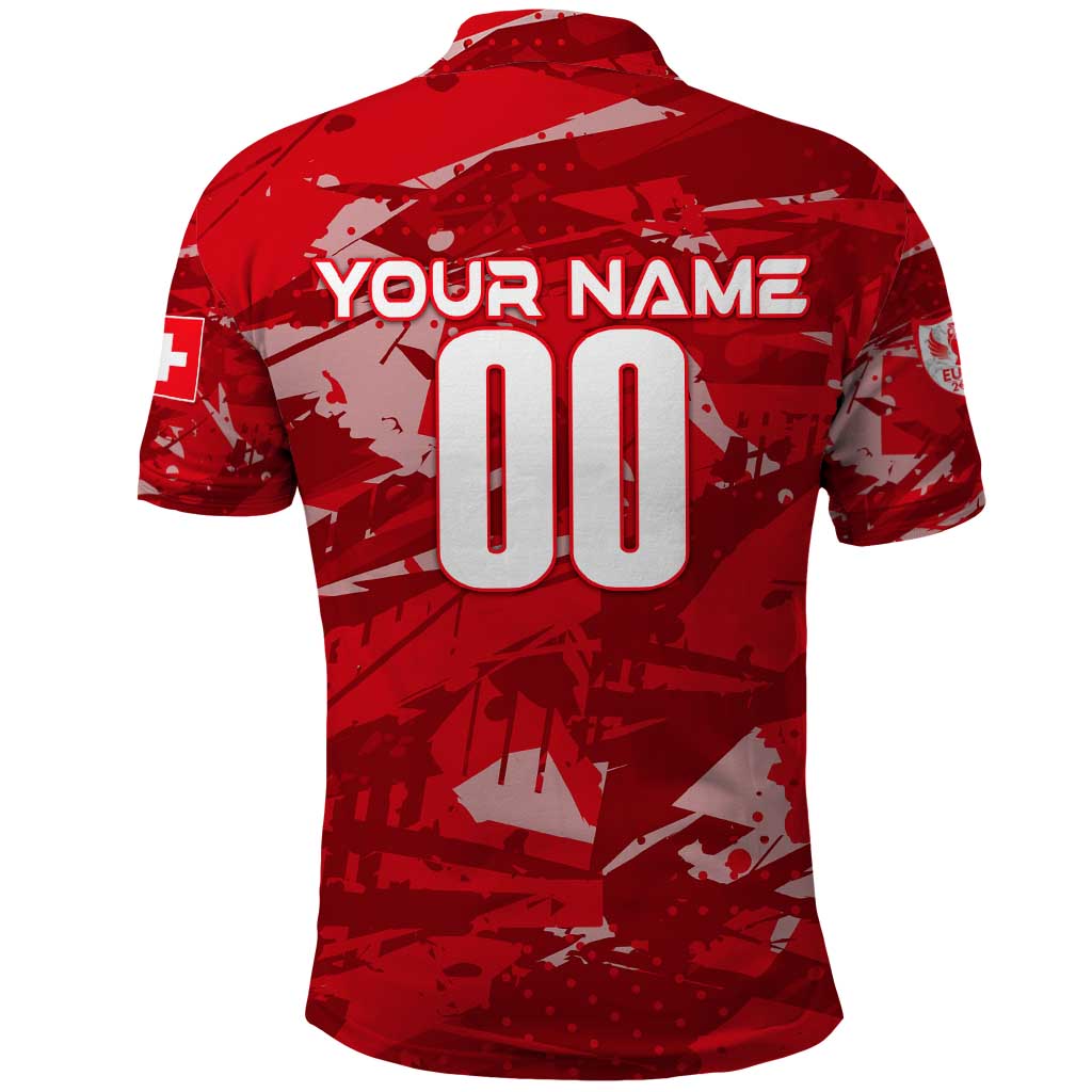 Personalized Switzerland Football 2024 Polo Shirt Trophy Wing Style DT02