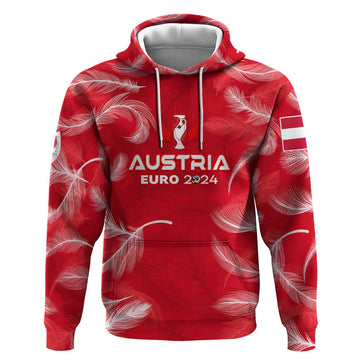 Personalized Austria Football 2024 Hoodie Trophy Wing Style DT02