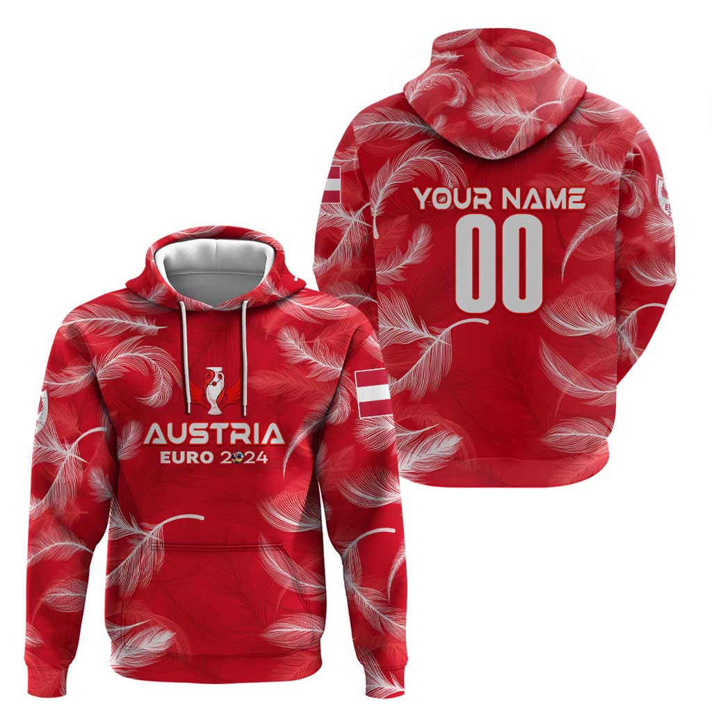 Personalized Austria Football 2024 Hoodie Trophy Wing Style DT02
