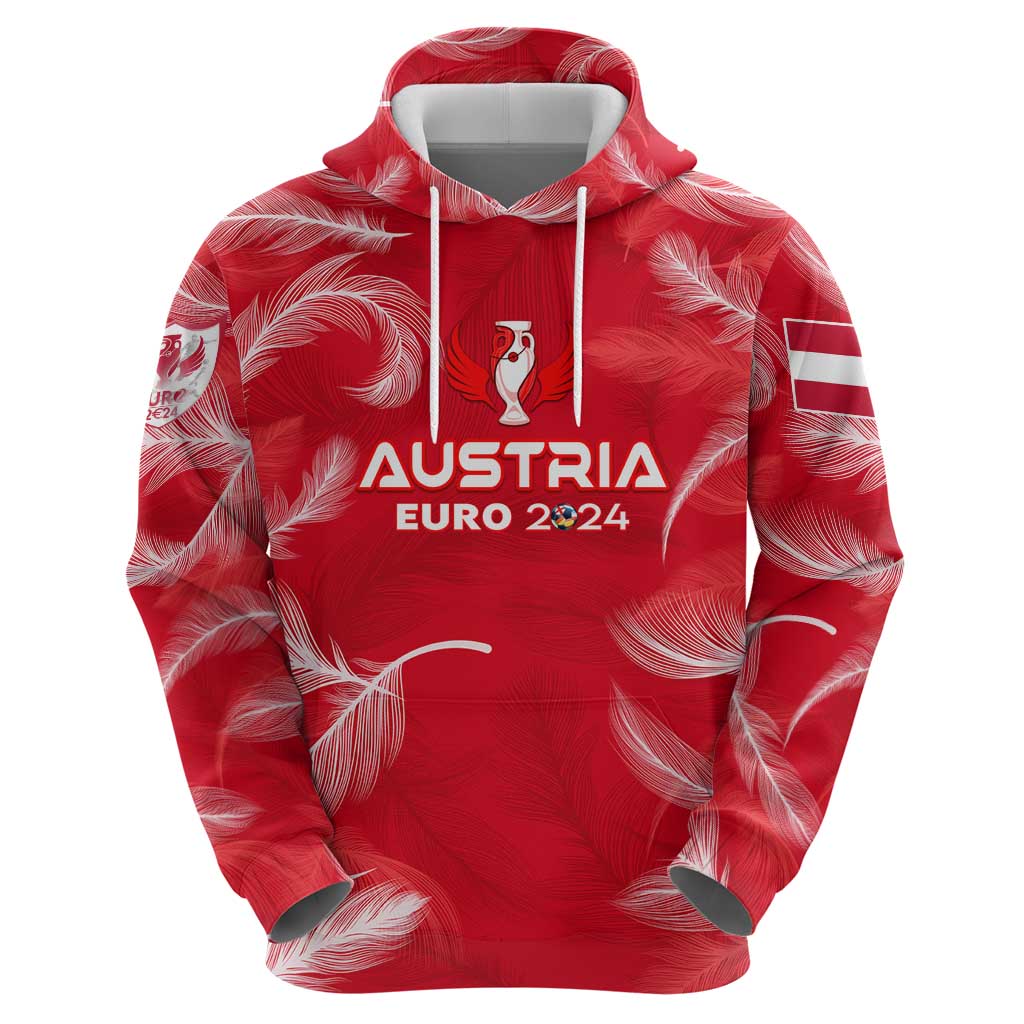 Personalized Austria Football 2024 Hoodie Trophy Wing Style DT02