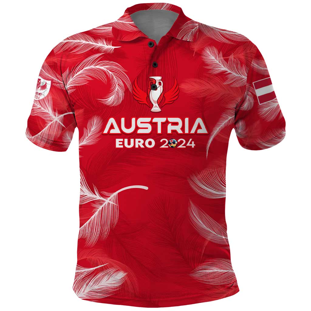 Personalized Austria Football 2024 Polo Shirt Trophy Wing Style DT02