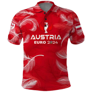 Personalized Austria Football 2024 Polo Shirt Trophy Wing Style DT02