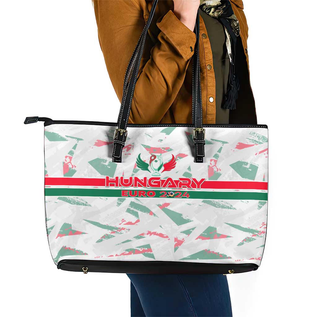 Hungary Football 2024 Leather Tote Bag Trophy Wing Style DT02