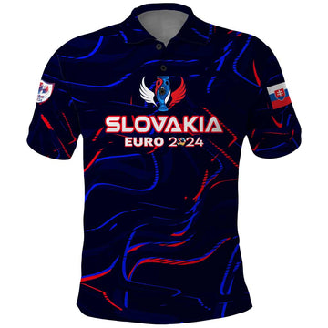Personalized Slovakia Football 2024 Polo Shirt Trophy Wing Style DT02