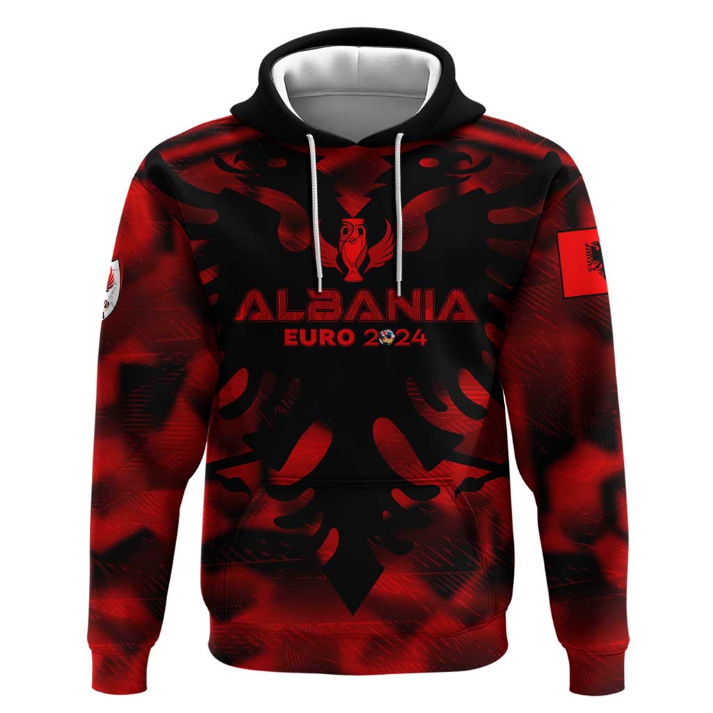 Personalized Albania Football 2024 Hoodie Trophy Wing Style DT02