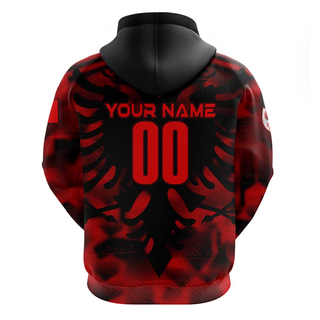 Personalized Albania Football 2024 Hoodie Trophy Wing Style DT02