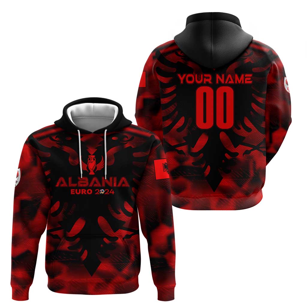 Personalized Albania Football 2024 Hoodie Trophy Wing Style DT02