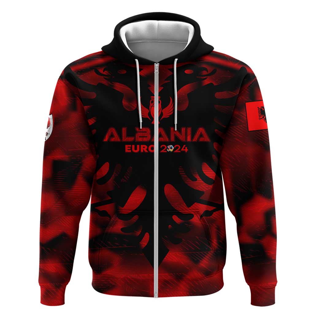 Personalized Albania Football 2024 Hoodie Trophy Wing Style DT02