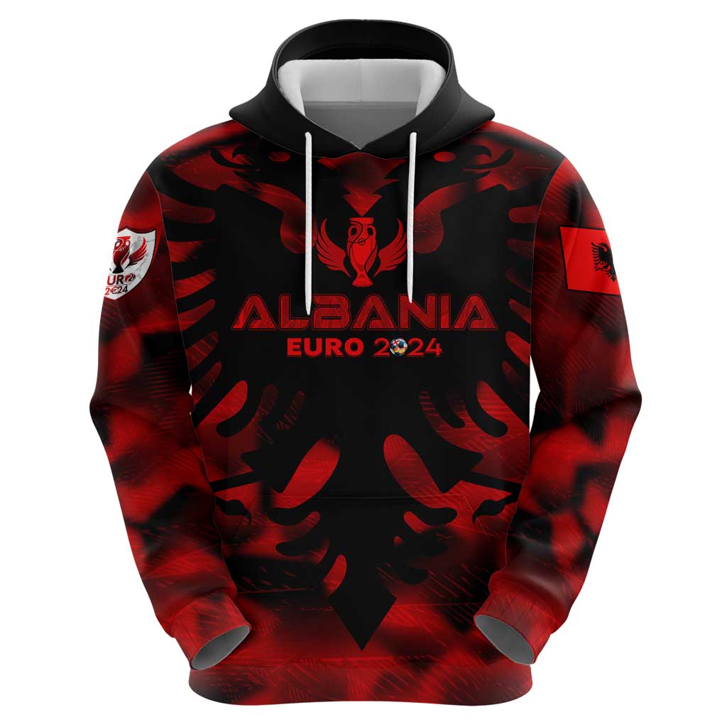 Personalized Albania Football 2024 Hoodie Trophy Wing Style DT02