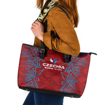 Czech Republic Football 2024 Leather Tote Bag Trophy Wing Style DT02
