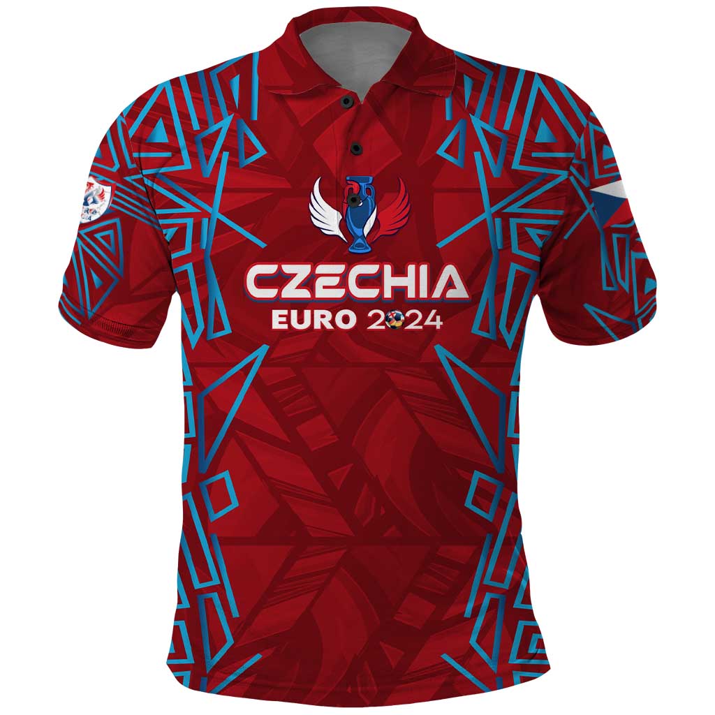Personalized Czech Republic Football 2024 Polo Shirt Trophy Wing Style DT02