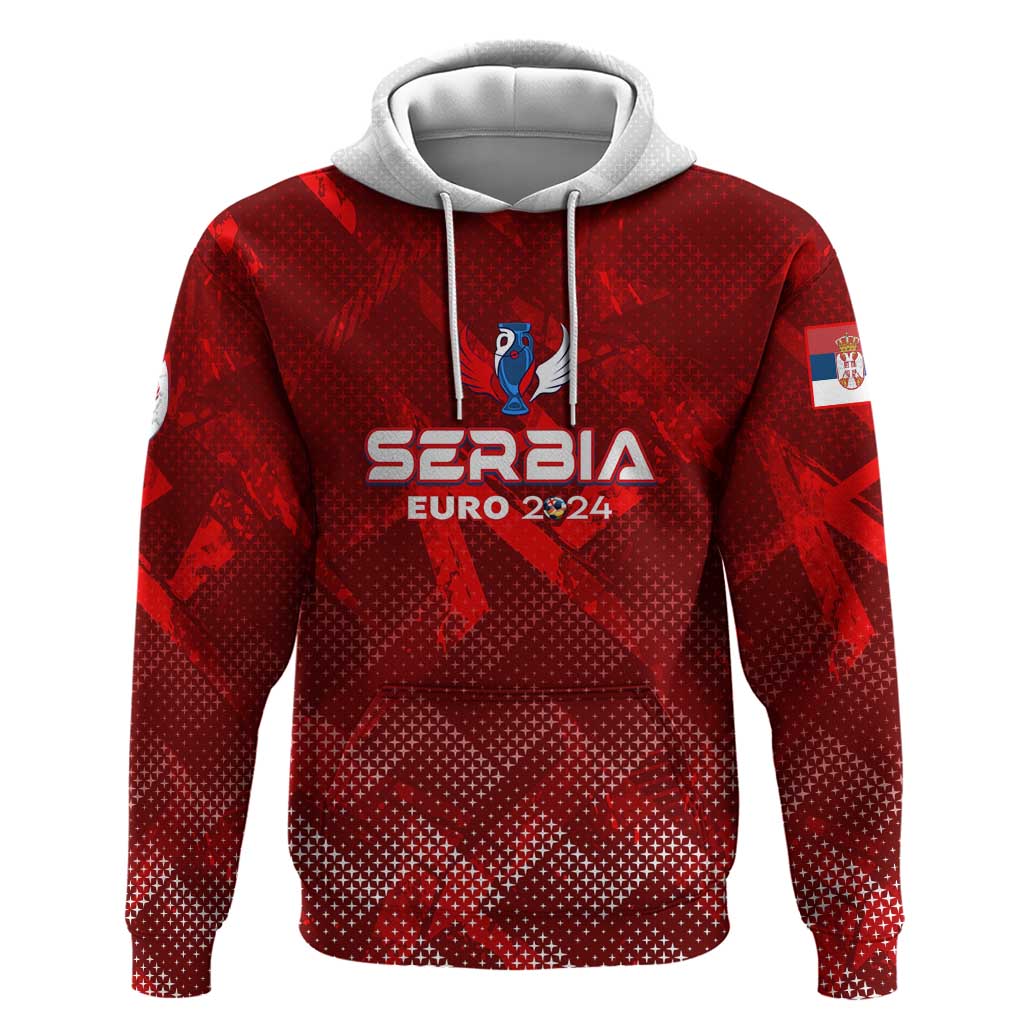 Personalized Serbia Football 2024 Hoodie Trophy Wing Style DT02