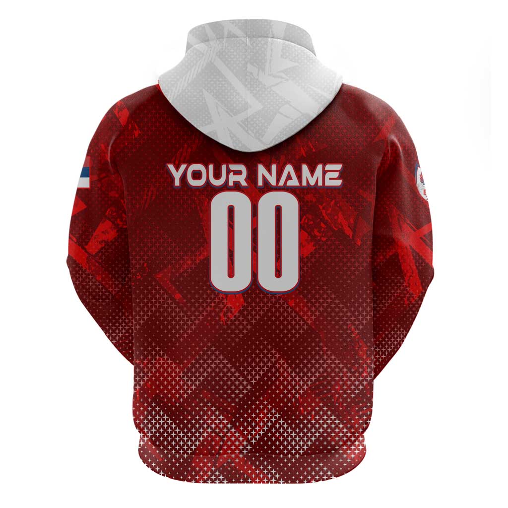 Personalized Serbia Football 2024 Hoodie Trophy Wing Style DT02