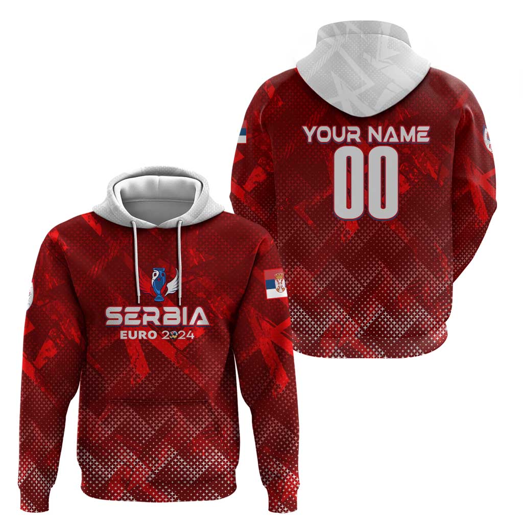 Personalized Serbia Football 2024 Hoodie Trophy Wing Style DT02