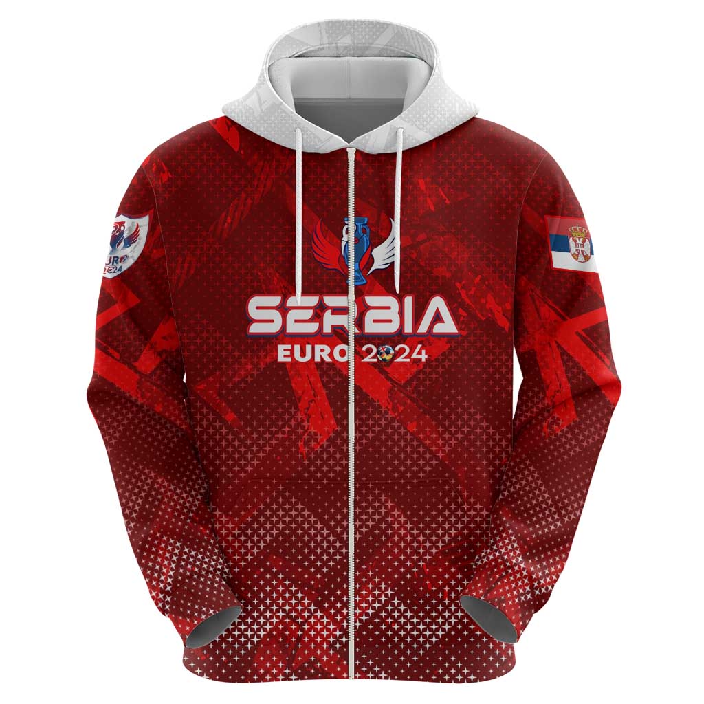 Personalized Serbia Football 2024 Hoodie Trophy Wing Style DT02