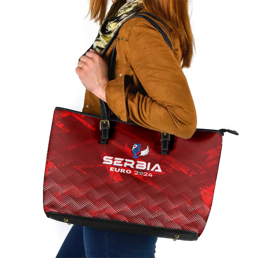 Serbia Football 2024 Leather Tote Bag Trophy Wing Style DT02