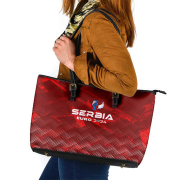 Serbia Football 2024 Leather Tote Bag Trophy Wing Style DT02