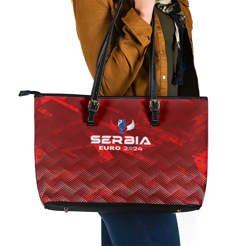 Serbia Football 2024 Leather Tote Bag Trophy Wing Style DT02