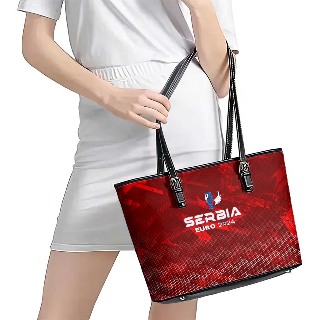 Serbia Football 2024 Leather Tote Bag Trophy Wing Style DT02