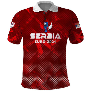 Personalized Serbia Football 2024 Polo Shirt Trophy Wing Style DT02