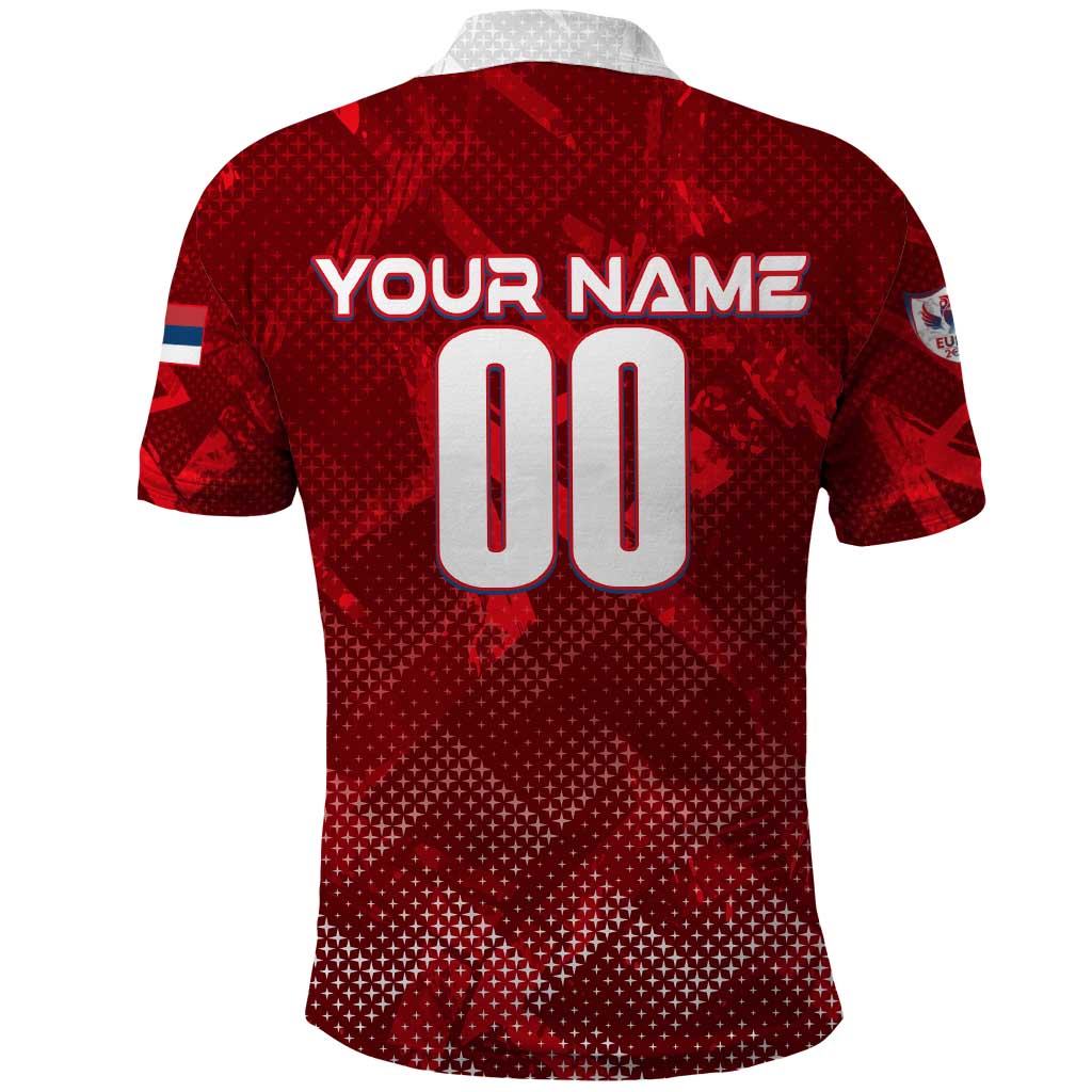 Personalized Serbia Football 2024 Polo Shirt Trophy Wing Style DT02