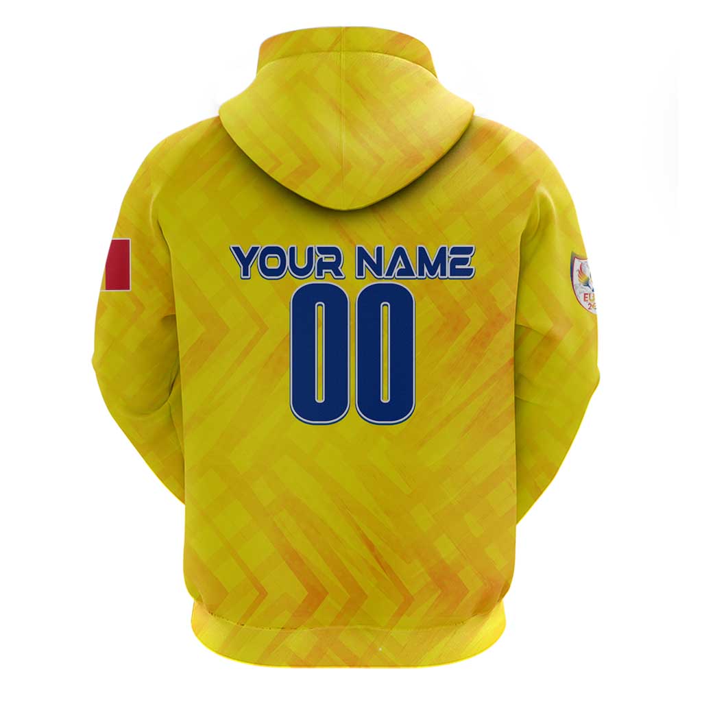 Personalized Romania Football 2024 Hoodie Trophy Wing Style DT02