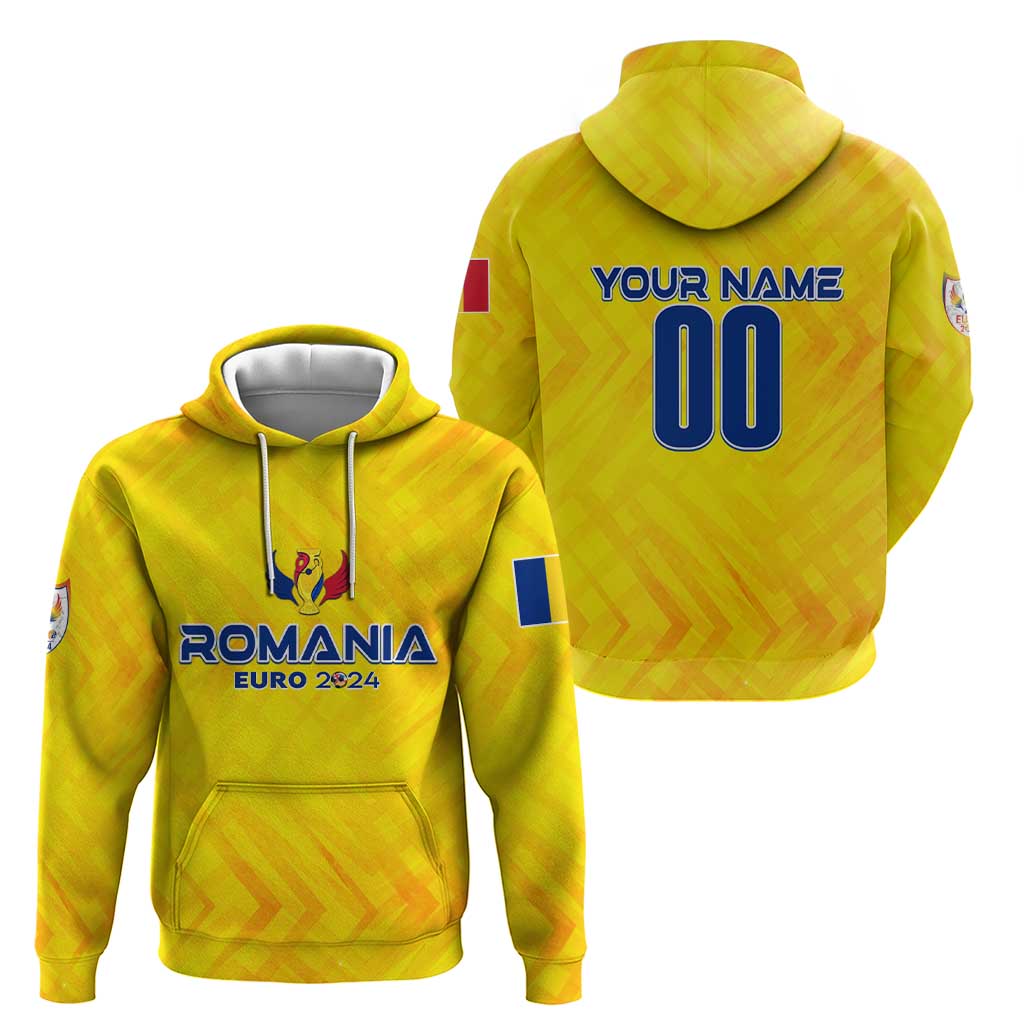 Personalized Romania Football 2024 Hoodie Trophy Wing Style DT02