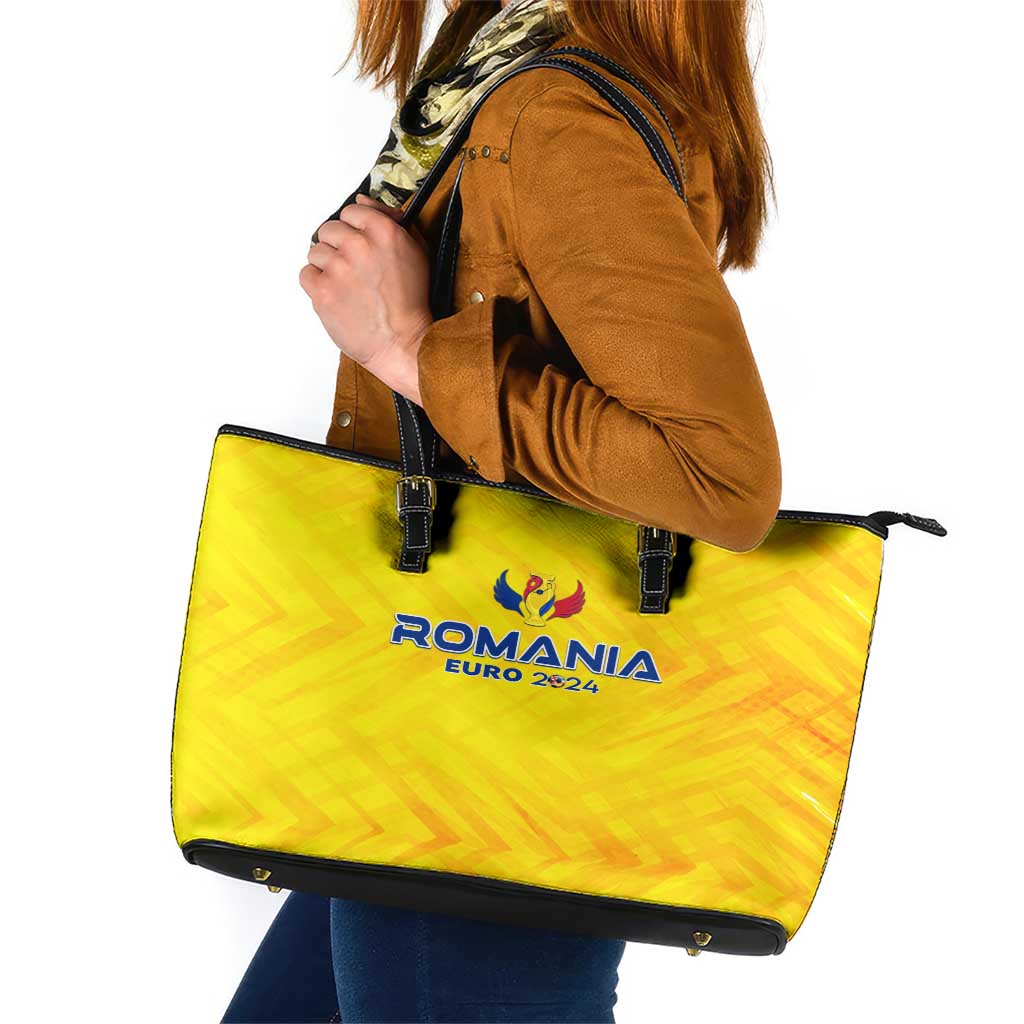 Romania Football 2024 Leather Tote Bag Trophy Wing Style DT02