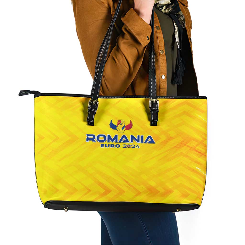 Romania Football 2024 Leather Tote Bag Trophy Wing Style DT02