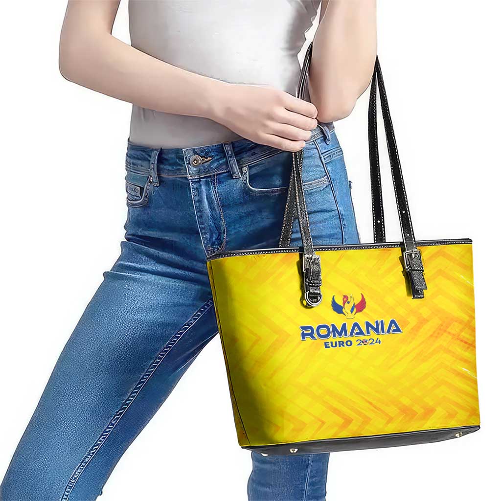 Romania Football 2024 Leather Tote Bag Trophy Wing Style DT02