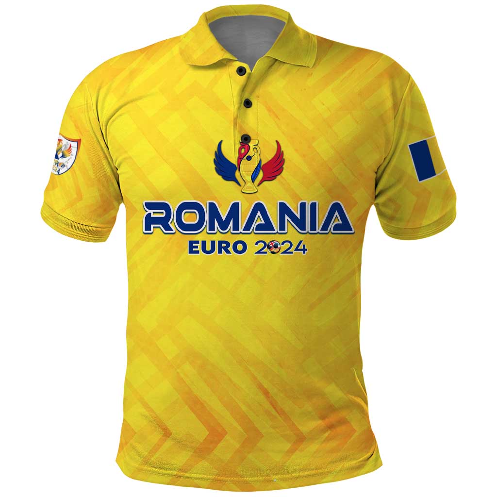 Personalized Romania Football 2024 Polo Shirt Trophy Wing Style DT02