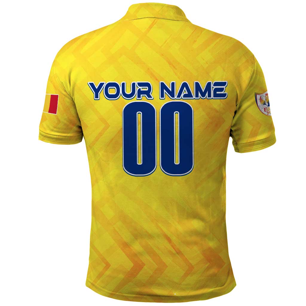 Personalized Romania Football 2024 Polo Shirt Trophy Wing Style DT02