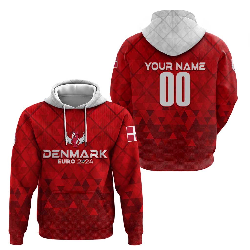Personalized Denmark Football 2024 Hoodie Trophy Wing Style DT02