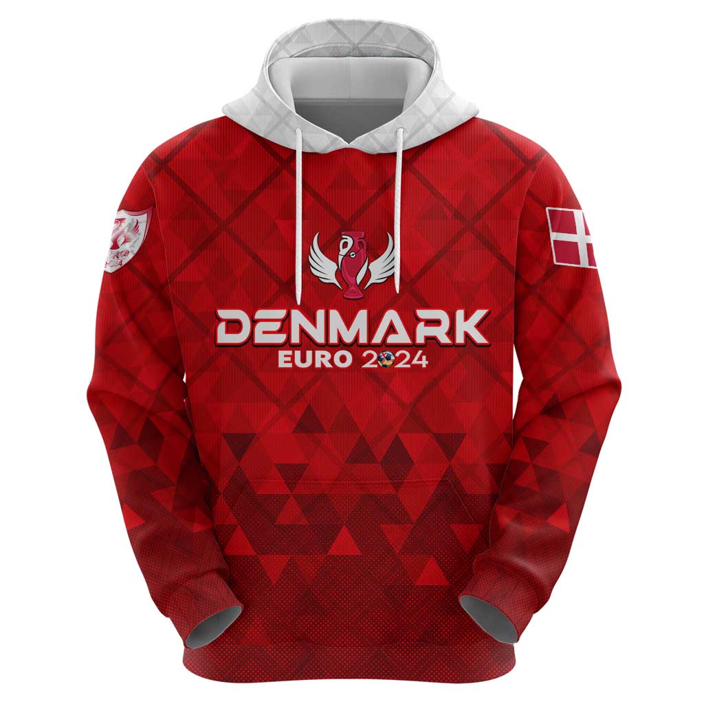 Personalized Denmark Football 2024 Hoodie Trophy Wing Style DT02