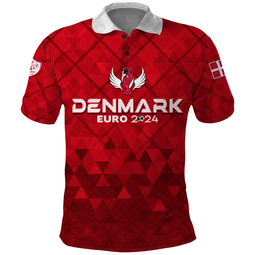 Personalized Denmark Football 2024 Polo Shirt Trophy Wing Style DT02