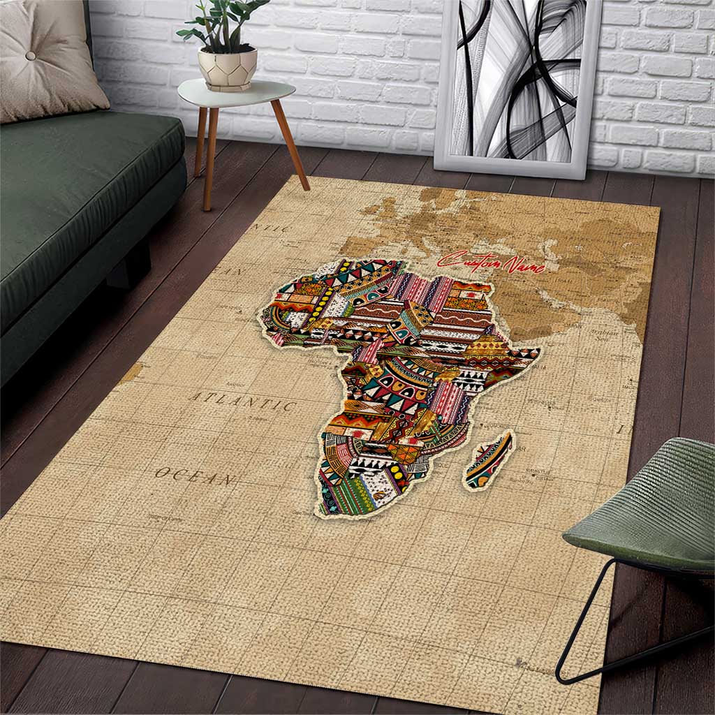 Personalized Africa On World Map Area Rug DT02