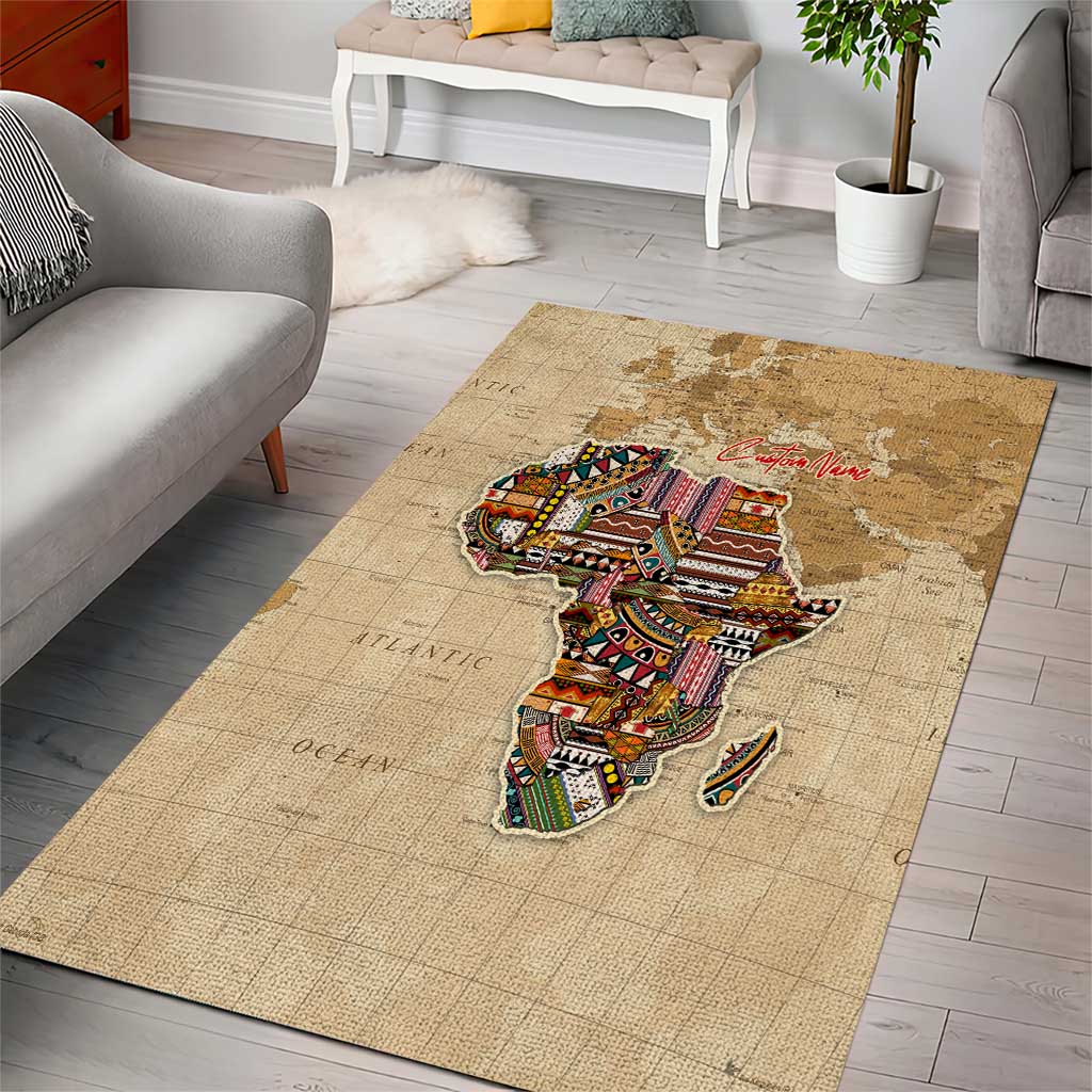 Personalized Africa On World Map Area Rug DT02