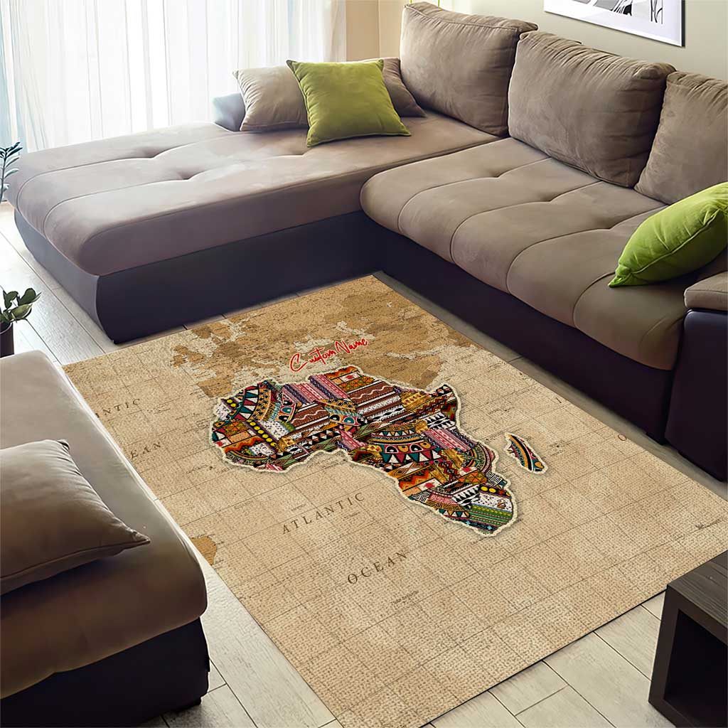 Personalized Africa On World Map Area Rug DT02