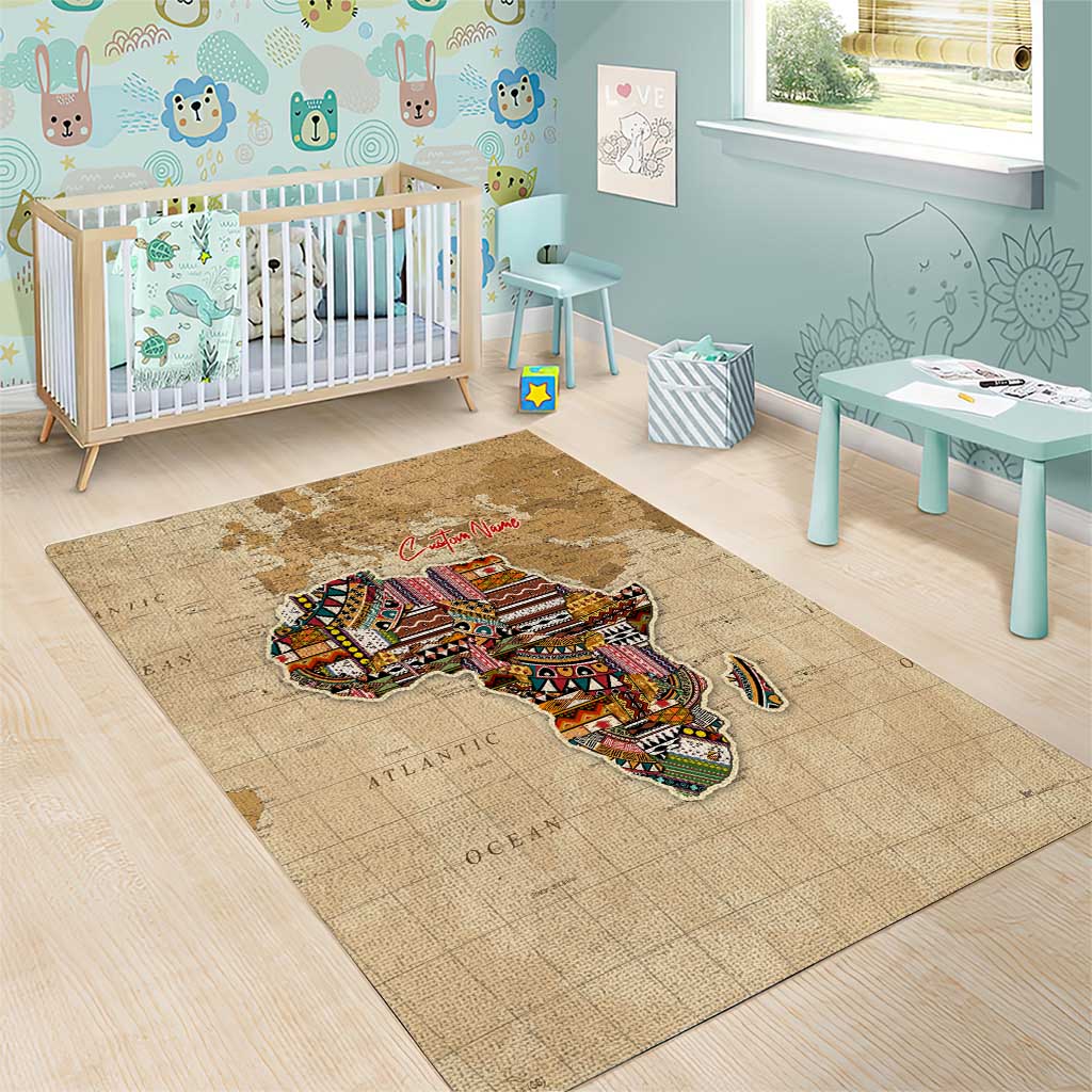 Personalized Africa On World Map Area Rug DT02