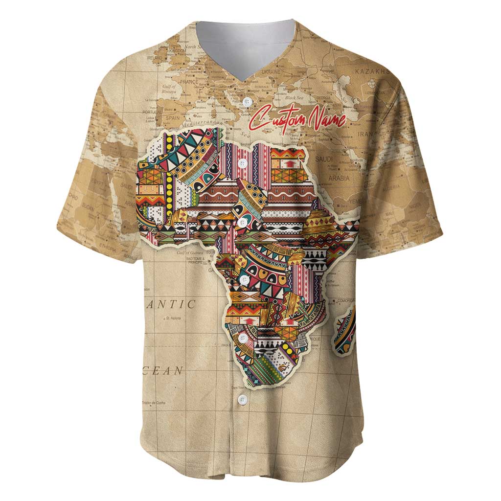 Personalized Africa On World Map Baseball Jersey DT02