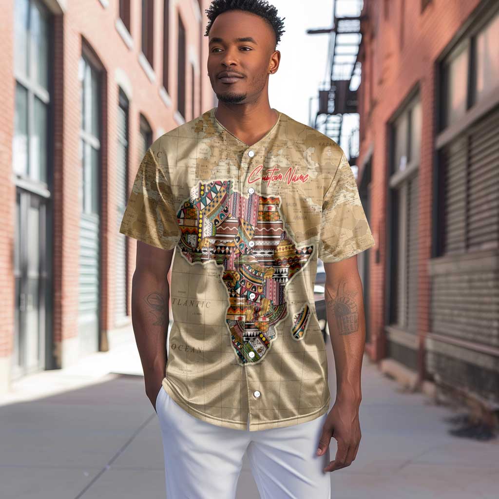 Personalized Africa On World Map Baseball Jersey DT02