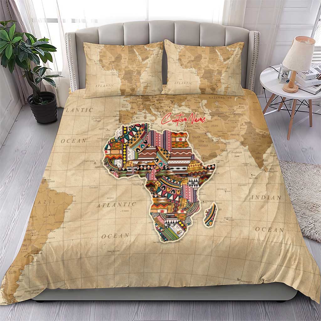 Personalized Africa On World Map Bedding Set DT02