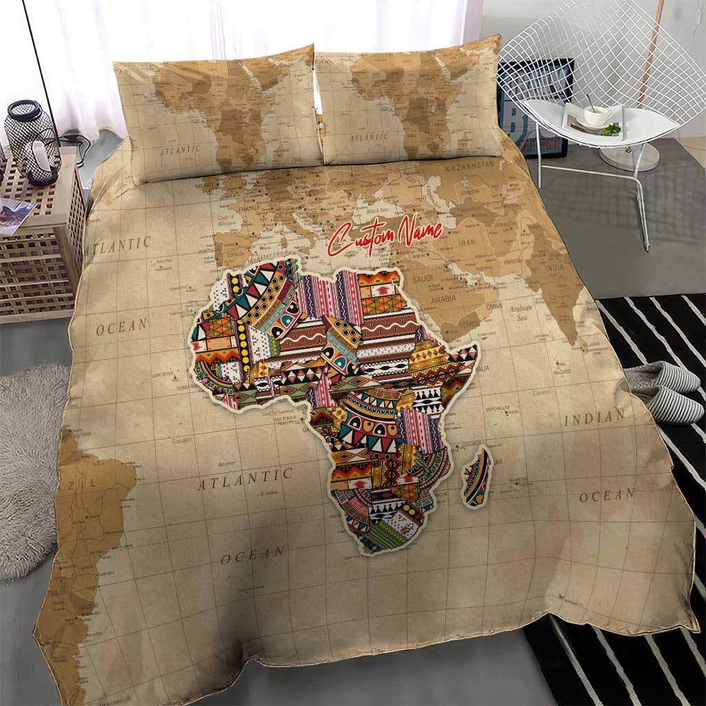 Personalized Africa On World Map Bedding Set DT02