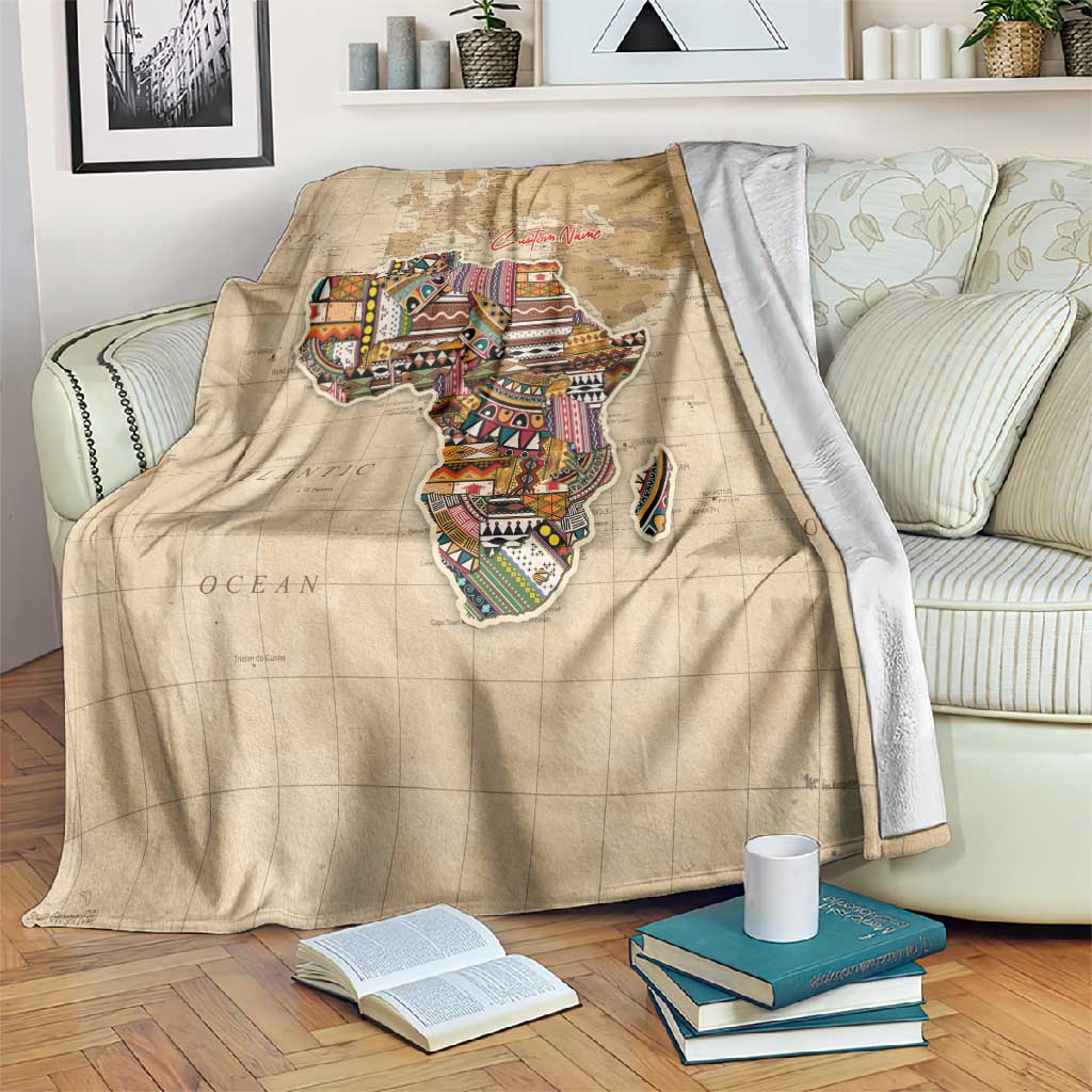 Personalized Africa On World Map Blanket DT02