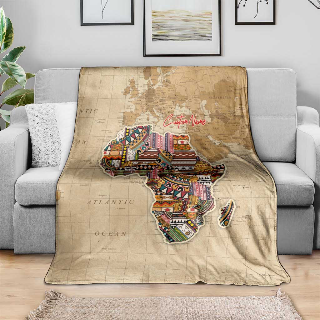 Personalized Africa On World Map Blanket DT02